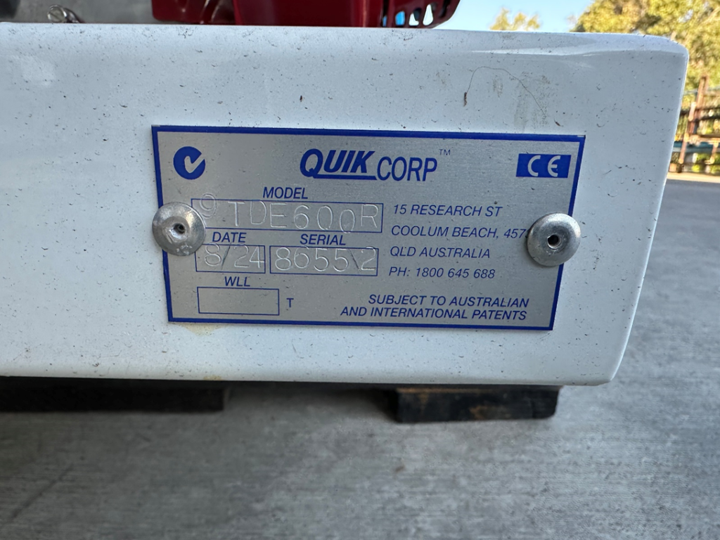 Quikspray agricultural spray unit mounted on trailer, suitable for farm and firefighting applications in Australia